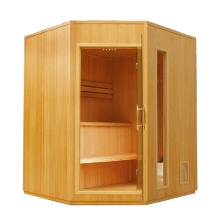Aleko SE3CSAN4PersonCanadianHemlockWoodIndoorWetDrySauna4.5KWETL SE3CSAN